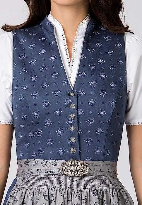 Rochie Dirndl Amalie2 Stockerpoint, albastru-gri inchis, 40