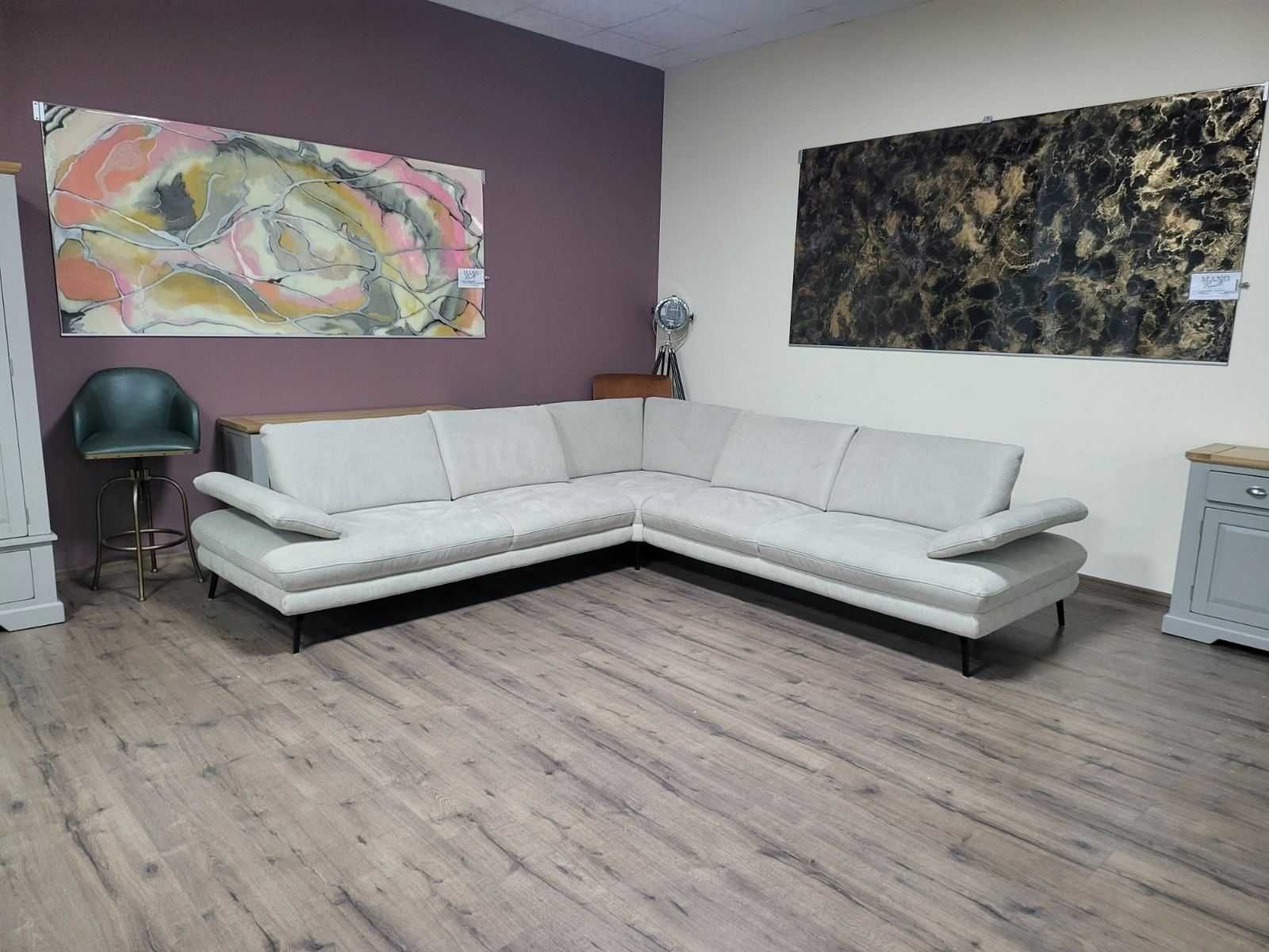 ПРОМОЦИЯ!!! Сиво-бежов ъглов диван от плат Dieter Knoll ZE-EM20075