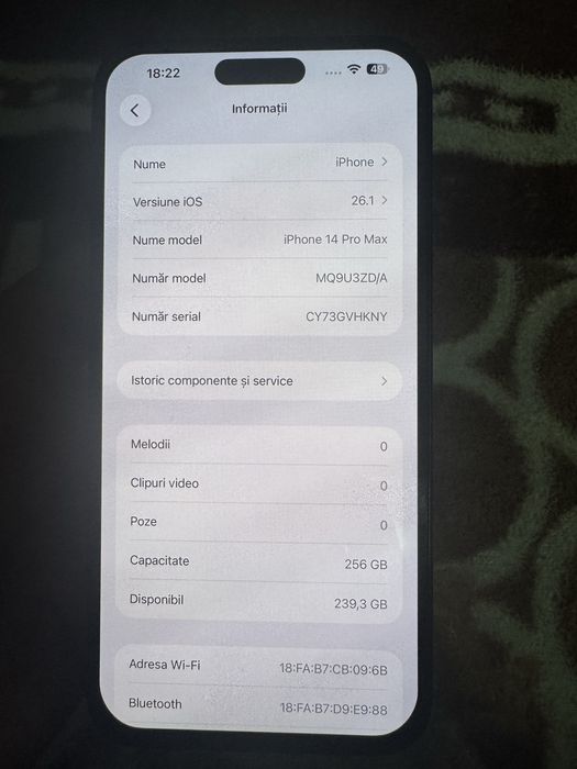 Vand iphone 14 pro max 256 gb
