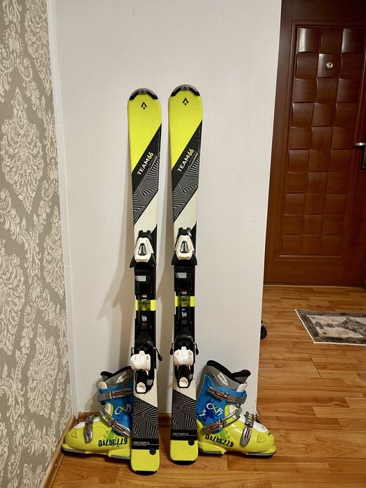 Schiuri copii 120 cm cu clapari set skiuri