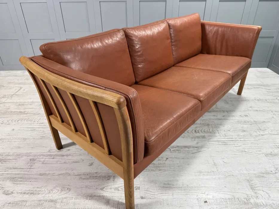 Датски диван 3-ка естествена кожа Д1089-Д