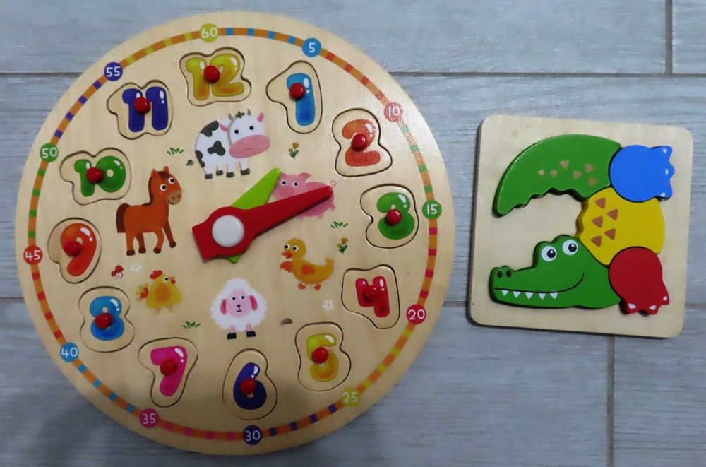 7 jucării diverse, din lemn, de îndemînare şi creativitate