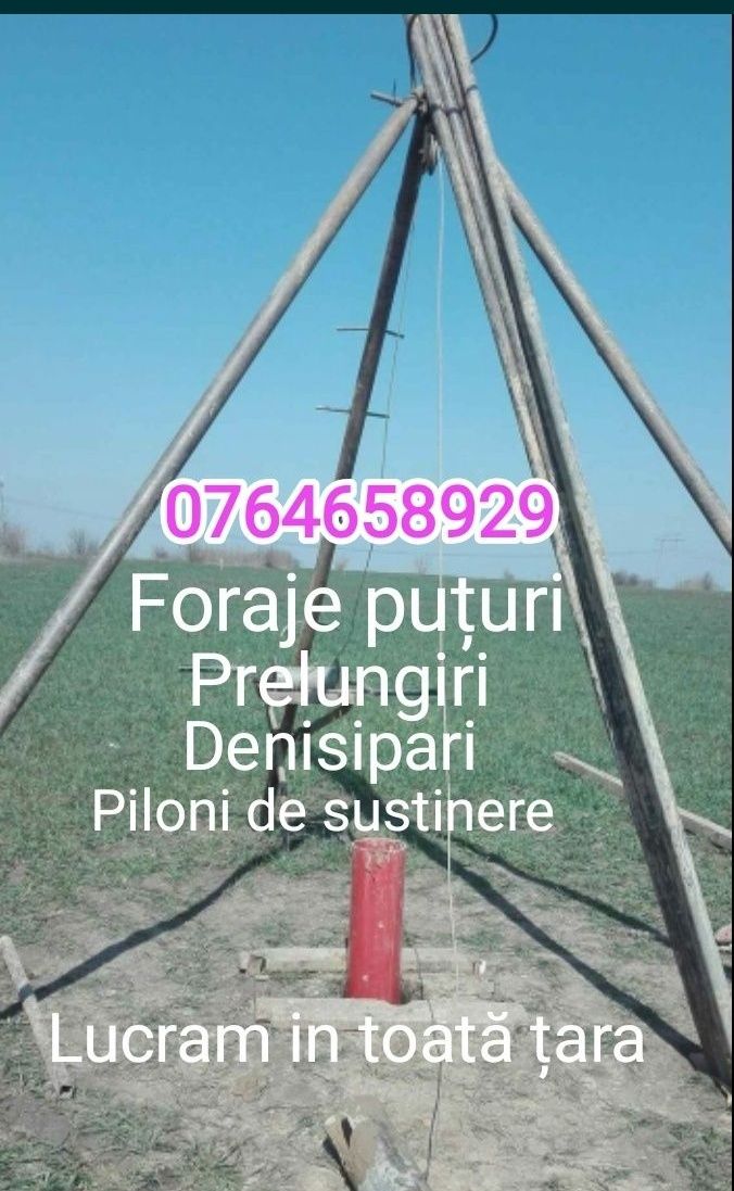 Foraje puțuri Denisipari Prelungire fântâni