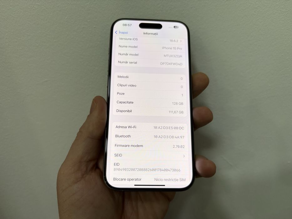 Iphone 15 Pro, 128 gb, Natural Titanium