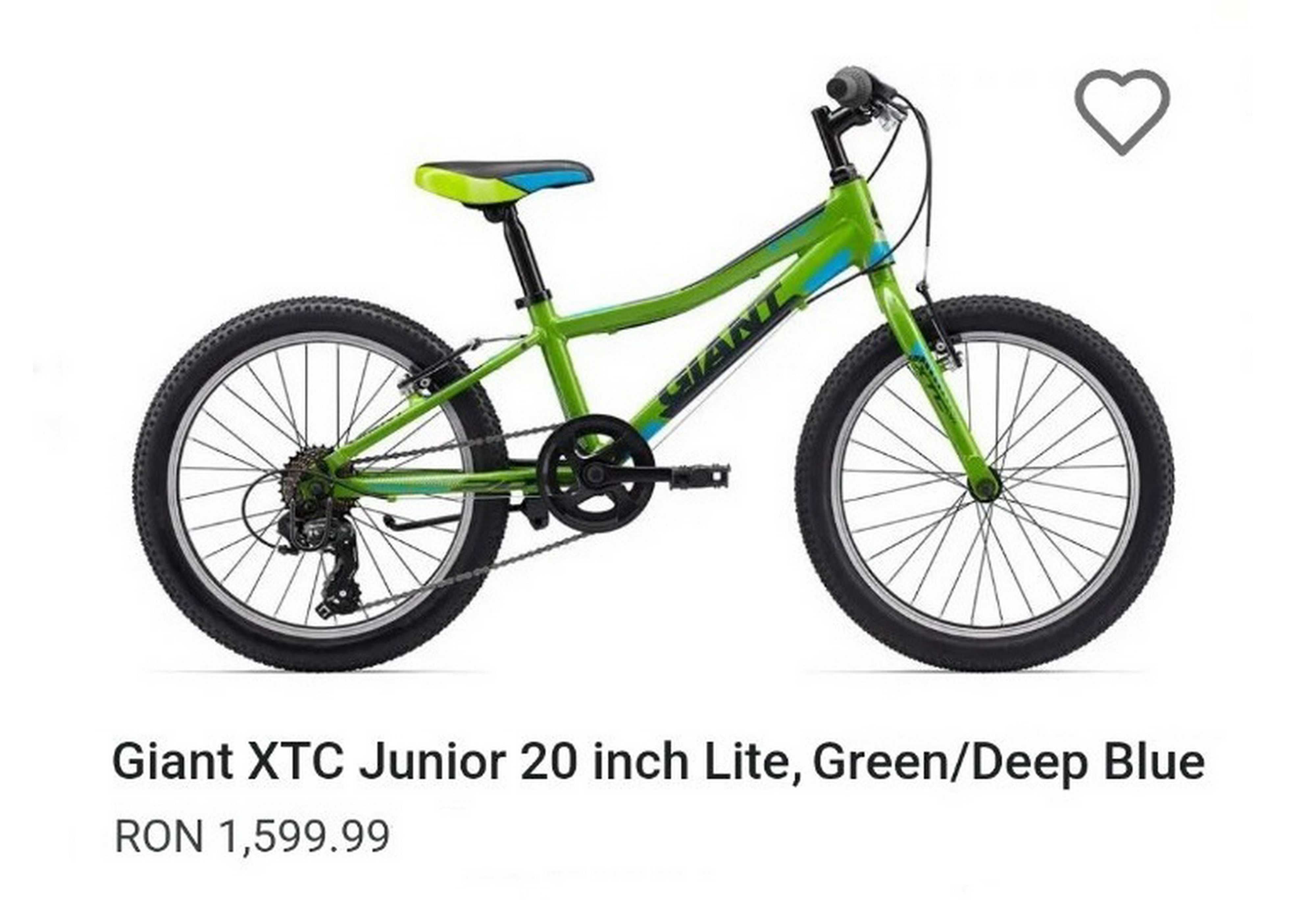 Bicicletă pentru copii 20’ Giant XTC JR MTB, 7 viteze ALUMINIU - verde
