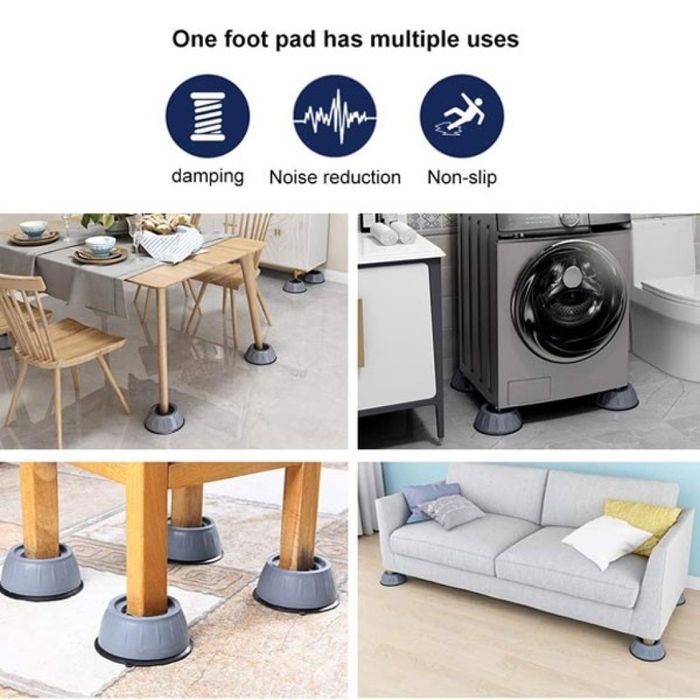 4 бр. Антивибрационни подложки, гумени крачена за пералня. Предотвратя