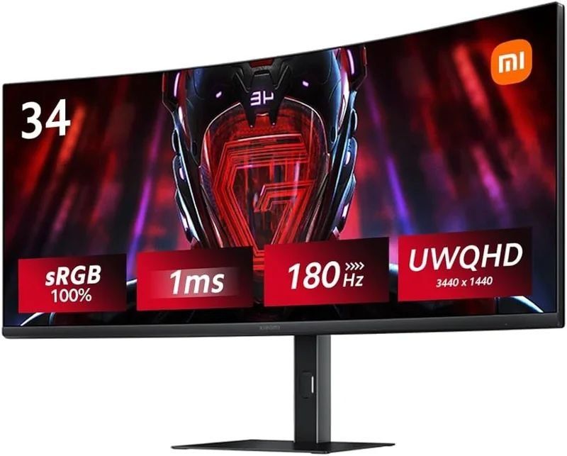 Redmi - 34" G34WQ Curved Gaming Monitor, VA, 180Hz, 1mc, UHD (3440 х 1