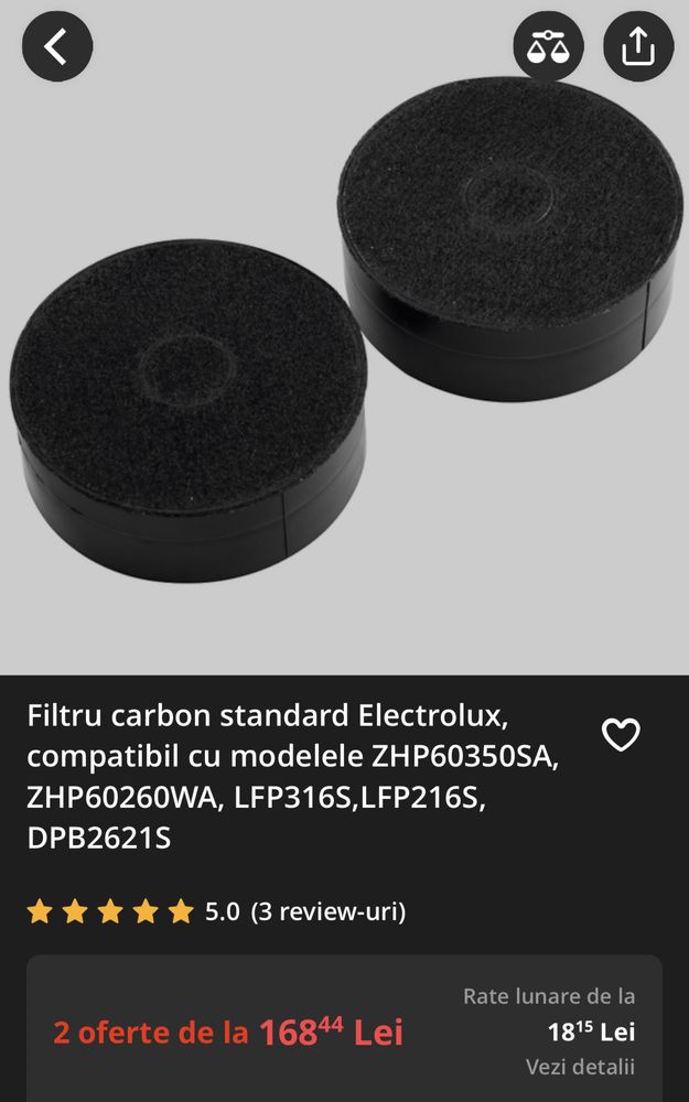 Filtru Carbon pt Hota / Produs NOU cu GARANTIE