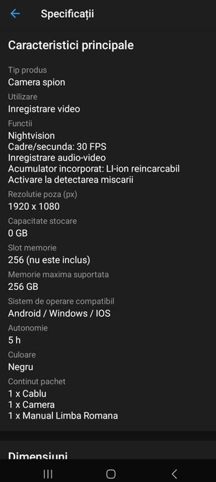 Cameră video corporală/spion/full hd