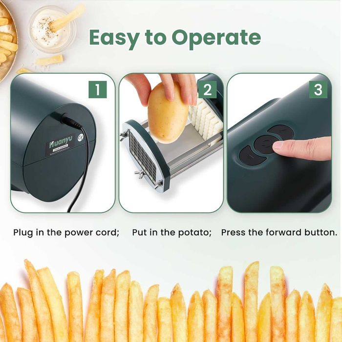 Taietor electric pentru cartofi pai, cu 2 lame