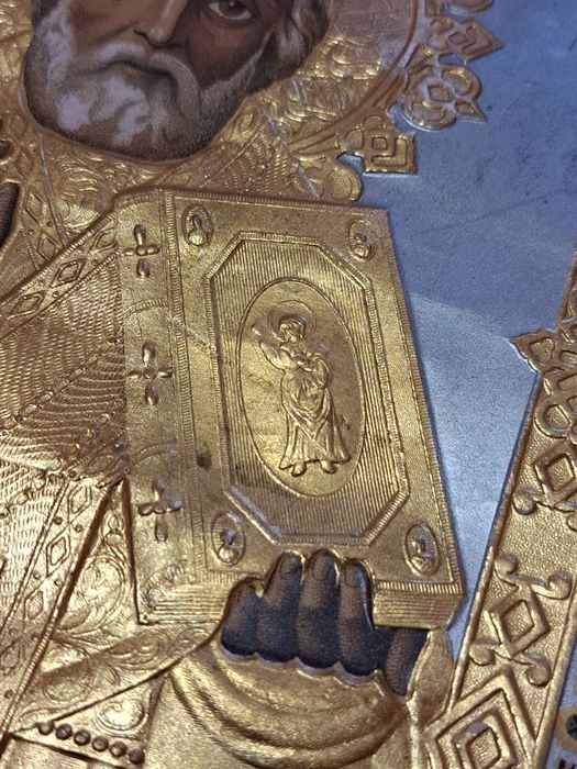 Икона св. Николай Чудотворец 1897г Московска  Хромолитография