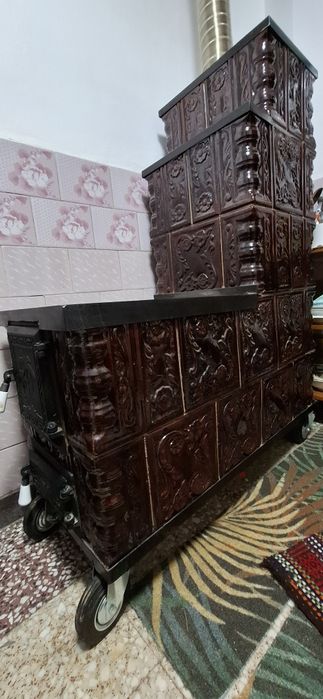 Vand sobă teracota cu plita.