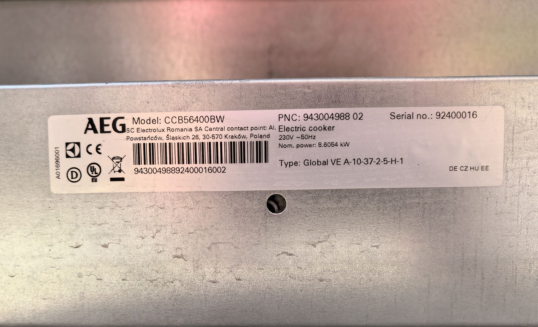 Готварска печка AEG CCB56400BW