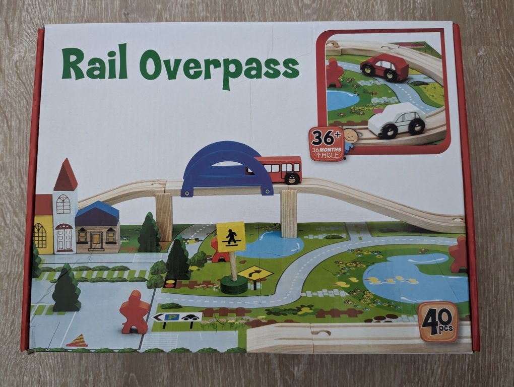 Joc copii lemn Rail Overpass Montessori