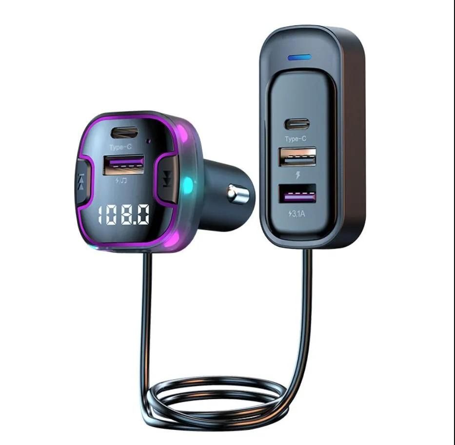 Bluetooth 5.3 fm трансмитер за кола, verk с56 10150 комплект за ...