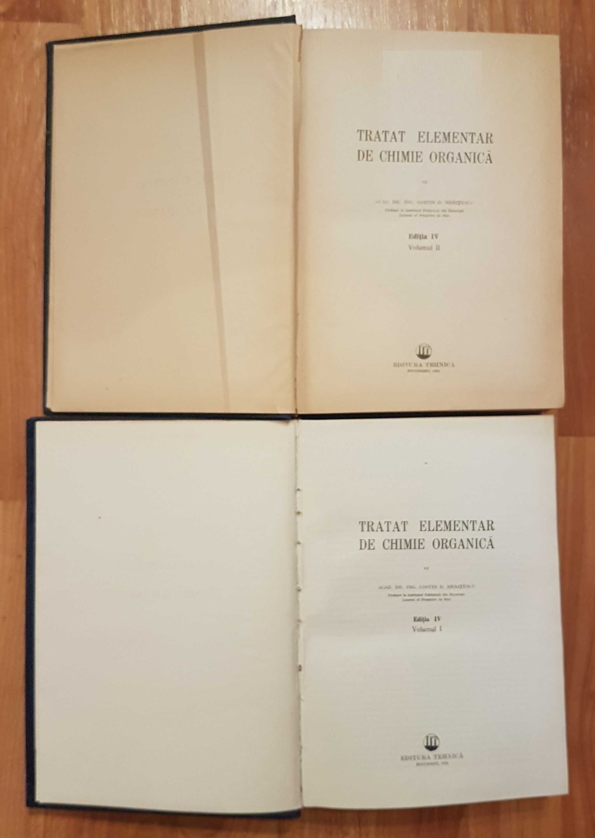 Tratat elementar de chimie organica de Costin D. Nenitescu (2 vol.)