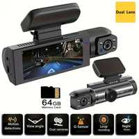 Cameră auto Dual Dash Cam sigilata, Dual camera 1080P,card 64gb inclus