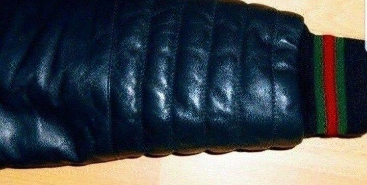 Geaca matlasata sezonul rece,piele naturala 100% Gucci,logo metalic