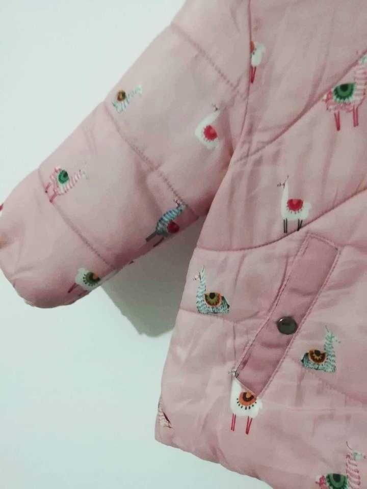Geaca Zara roz vatuita cu 2 fete fetite vârstă 6-9-12 luni 74/80
