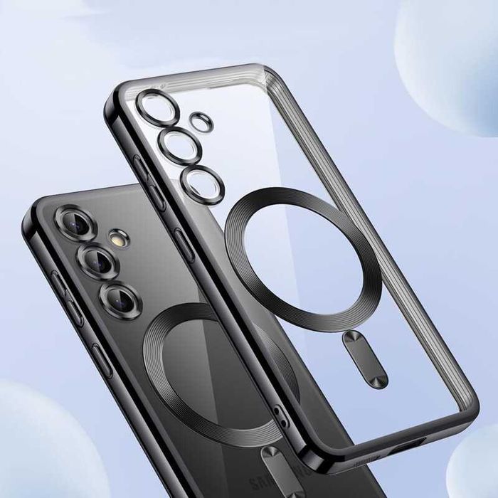 Husa Samsung S25 MagSafe cu protectie camere Luxury, Negru