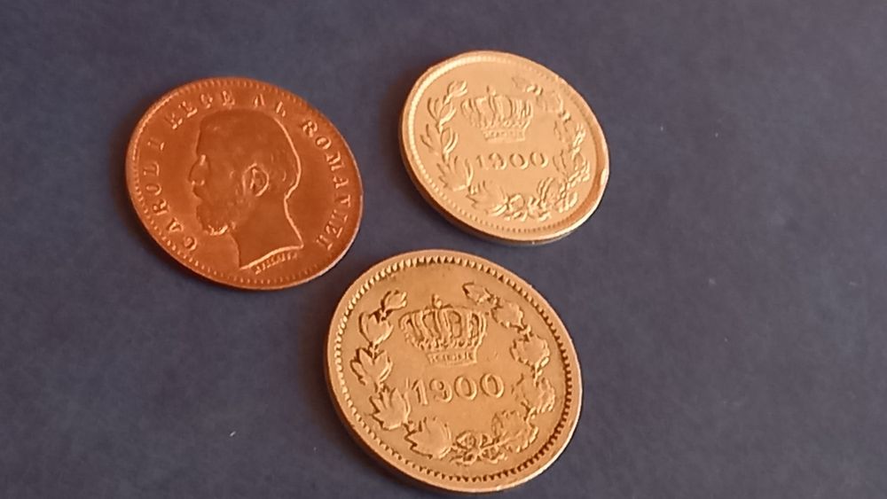 Vand lot 3 monede vechi de colectie an 1900 de 2,5 și 10 bani