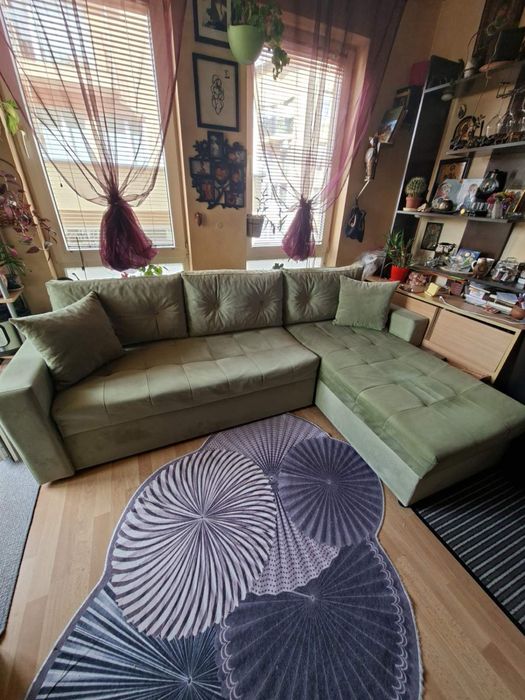 Ъглов Диван. Зелен