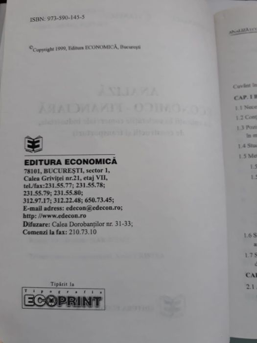 Manual Analiză Economico-Financiara, autor A.Isfanescu