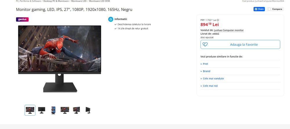 Monitor fullhd 27 inch 165hz