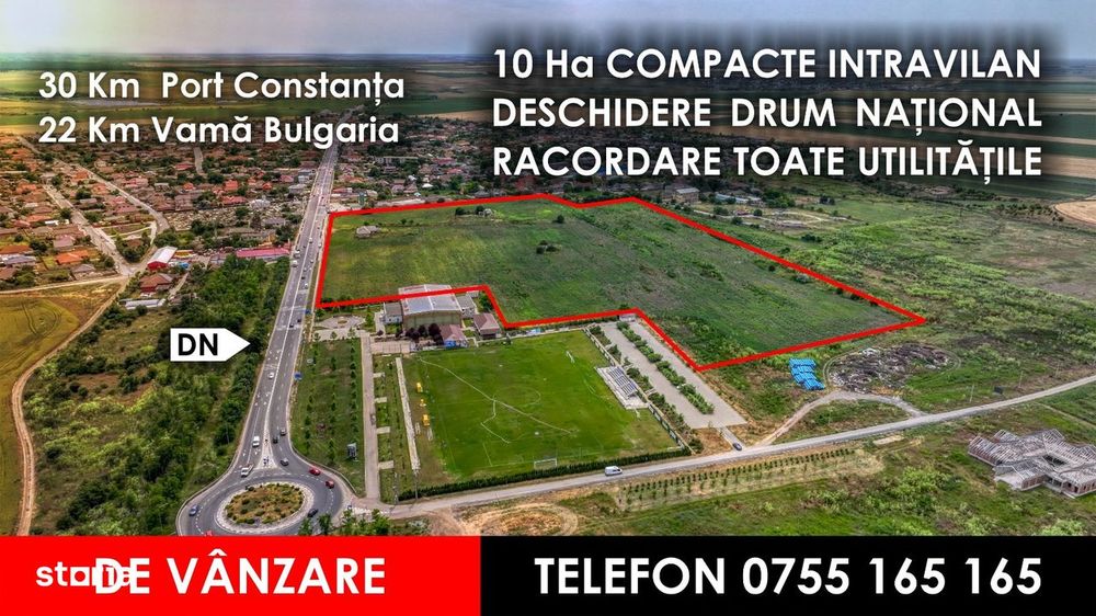 Teren de vanzare - 10 hectare compacte  - intravilan