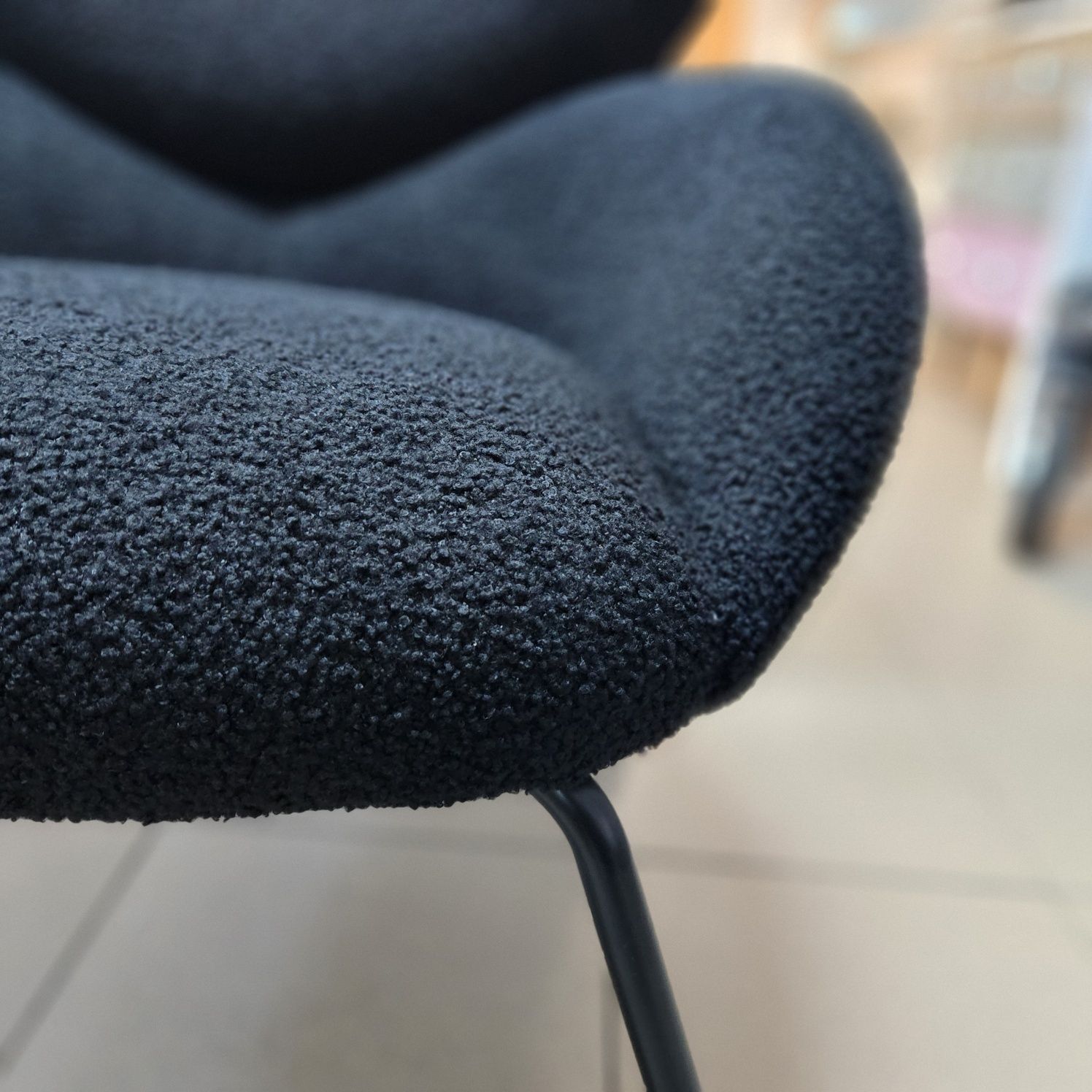 NOU Fotoliu modern teddy negru