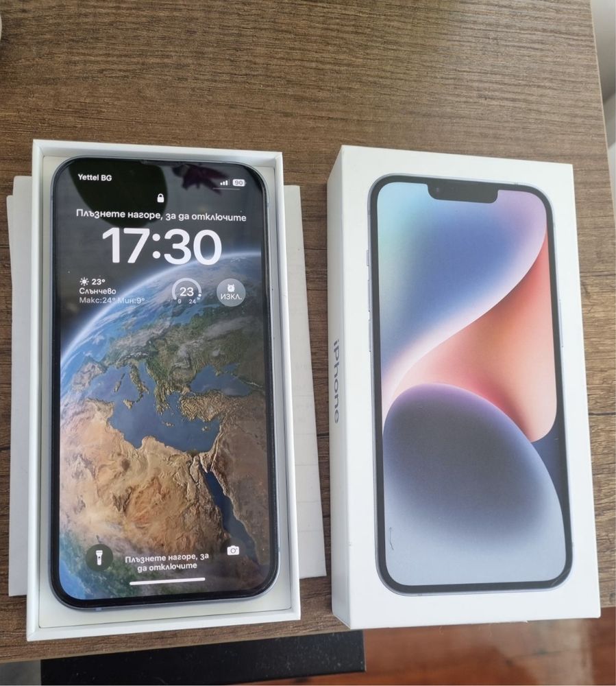 Iphone 14 128gb blue неразличим от нов + зарядно