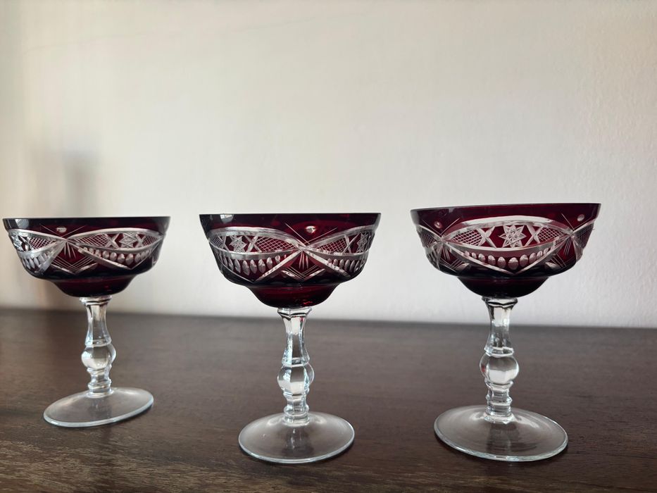 Set 6 pahare de cristal, vintage