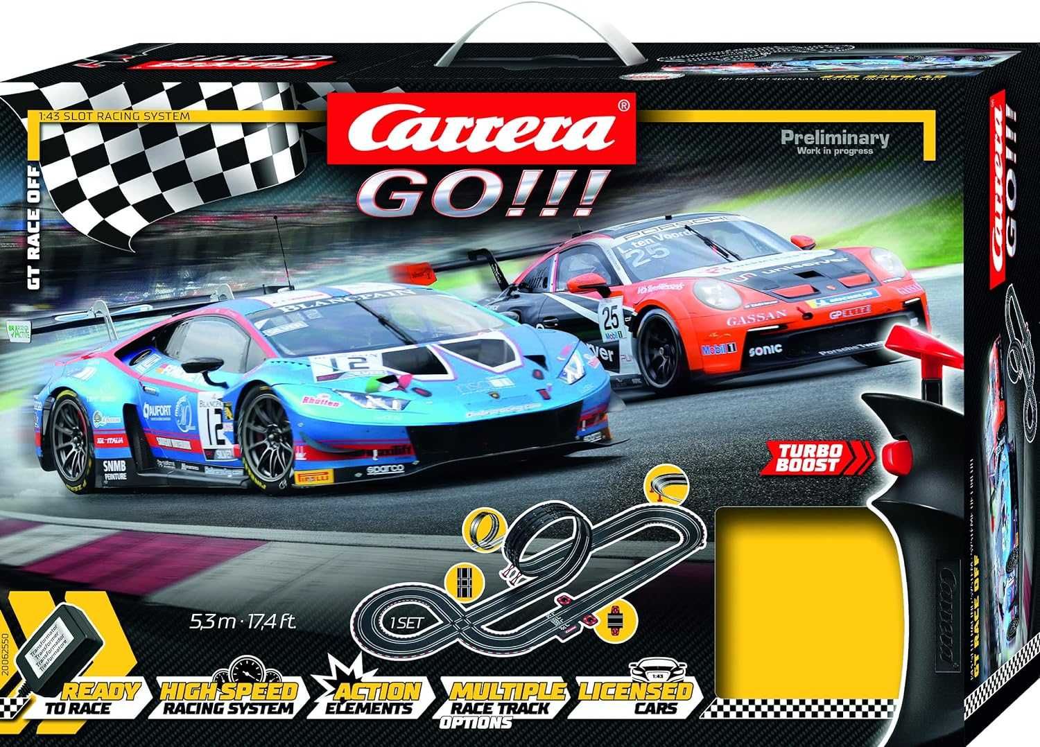 Carrera Go Състезателна Писта Лупинг Аутобан с Две Спортни Коли 5.3м