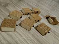 Set 8 cutiuțe din lemn de bambus depozitare bijuterii 70x70x35 mm