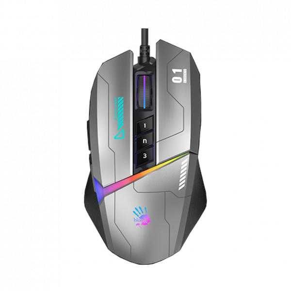 Проводная игровая мышь Bloody W60MAX GUN GREY RGB Gaminig Mouse