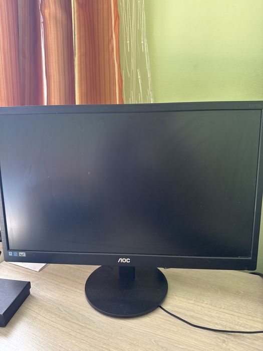 Монитор AOC E2270Swh – 21.5”, LED, VGA + VGA кабел