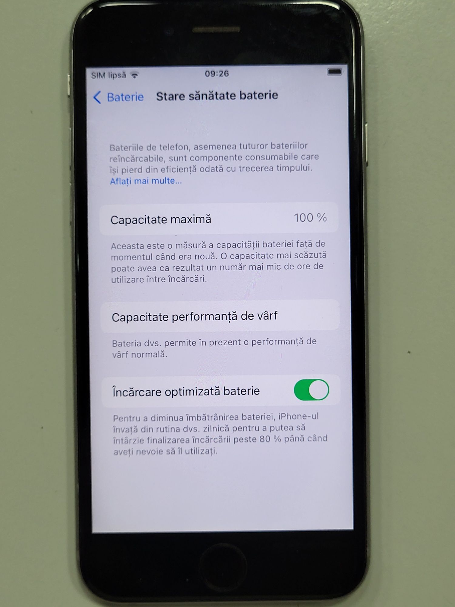 iPhone 6s Space Gray 64gb 100% batt Impeabil ca Nou Poze Reale