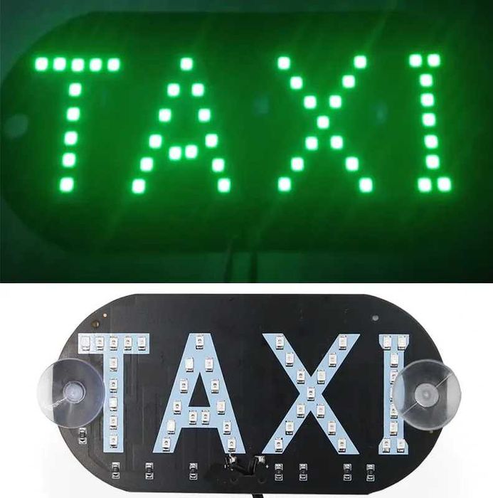 Такси светеща табела, светеща табелка такси, LED табелка такси taxi