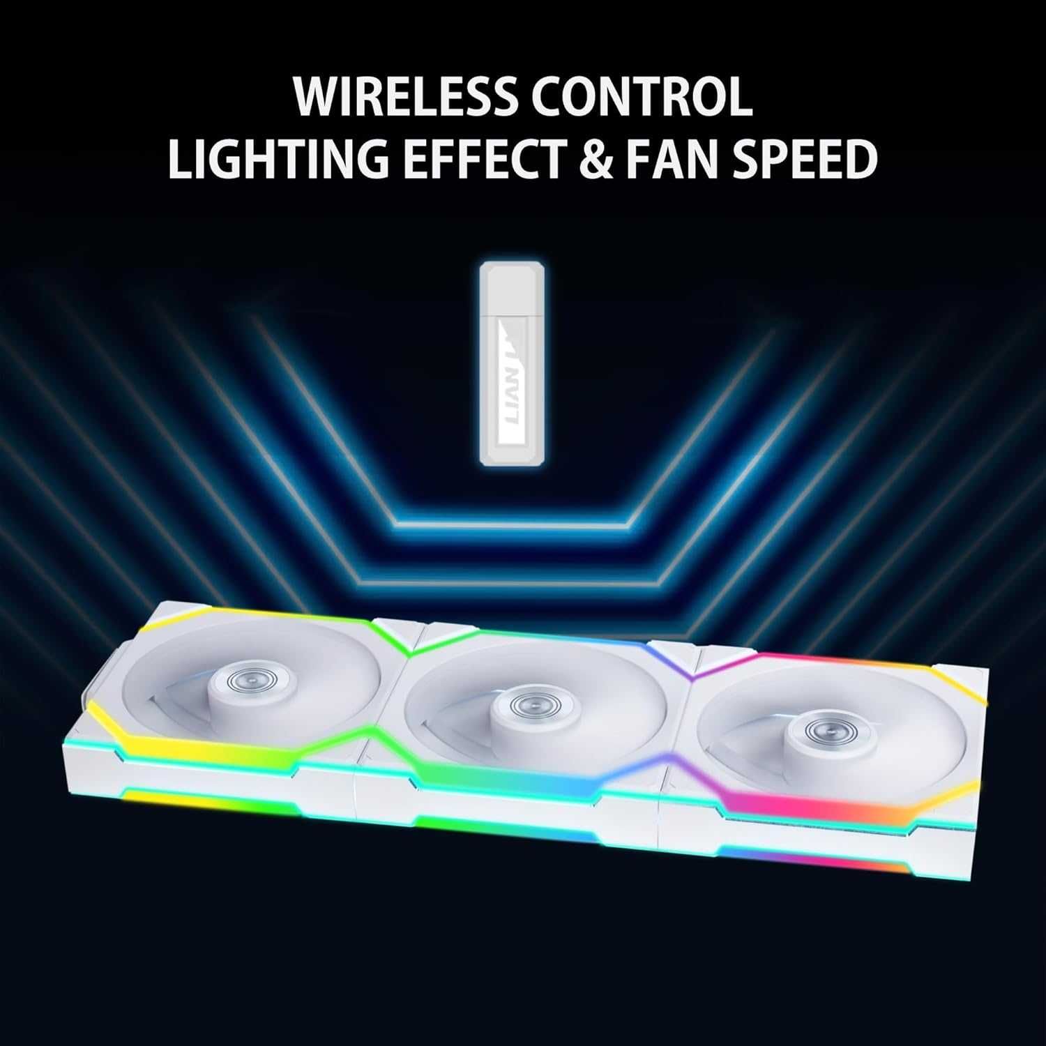 Вентилатори 6-броя Lian Li UNI FAN SL Wireless ARGB PWM - 120mm WHITE