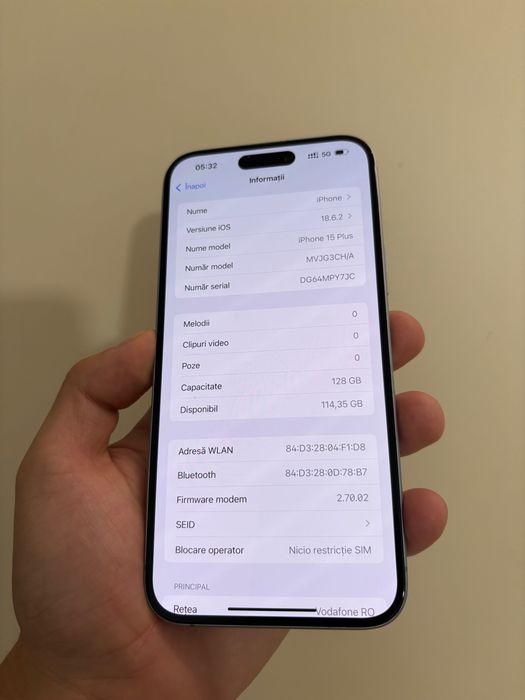 iPhone 15 Plus Albastru – 128GB – Dual SIM fizic - PRET FIX