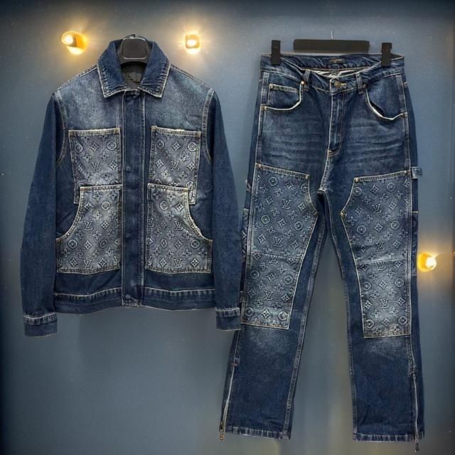 L-XXL Compleu de blug Louis Vuitton Carpenter Wotkwear Denim Monogram