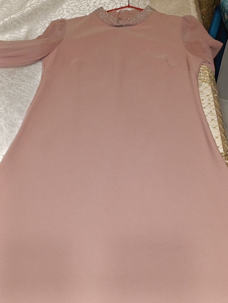 Платье однотонный грязное розовый. Turetskiy koʻylak