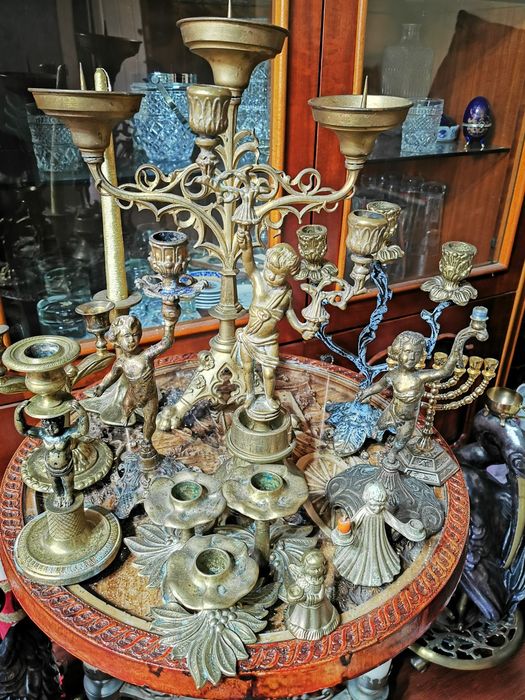 Vand set sfesnice din bronz plin lucrate deosebit