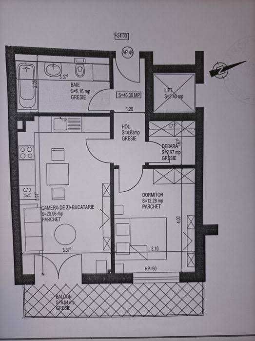 Apartament 2 camere Coresi Tractorul, parcare, etaj 8/8. Particular