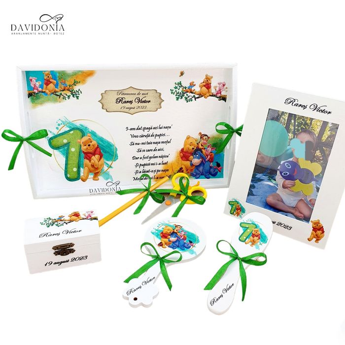Set mot aniversare 1 an, tavita personalizata,  tava
