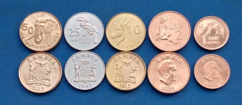 Монеты - Соломоновы о-ва, Фиджи, Мозамбик, Замбия.