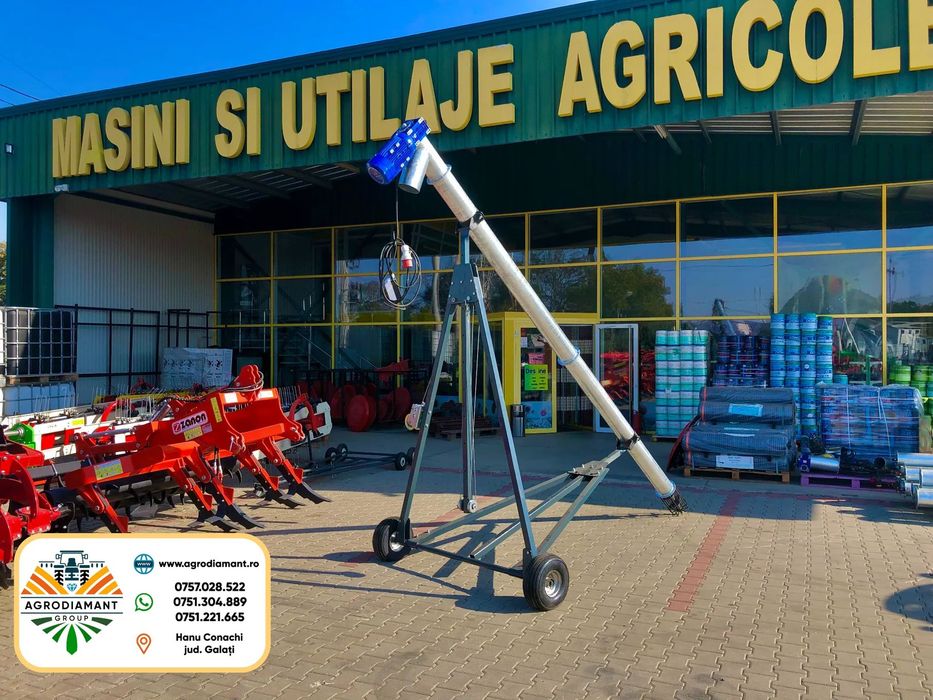 Snec transportor cereale FI 110 / 140 / 160mm cu carucior nou de la producator, electric, ieftin si bun,