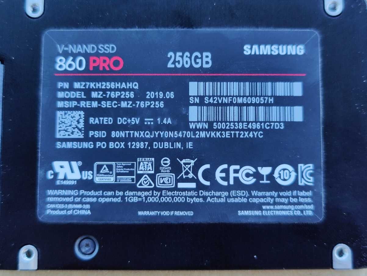 SSD Samsung 860 PRO 256GB,  2.5", SATA III