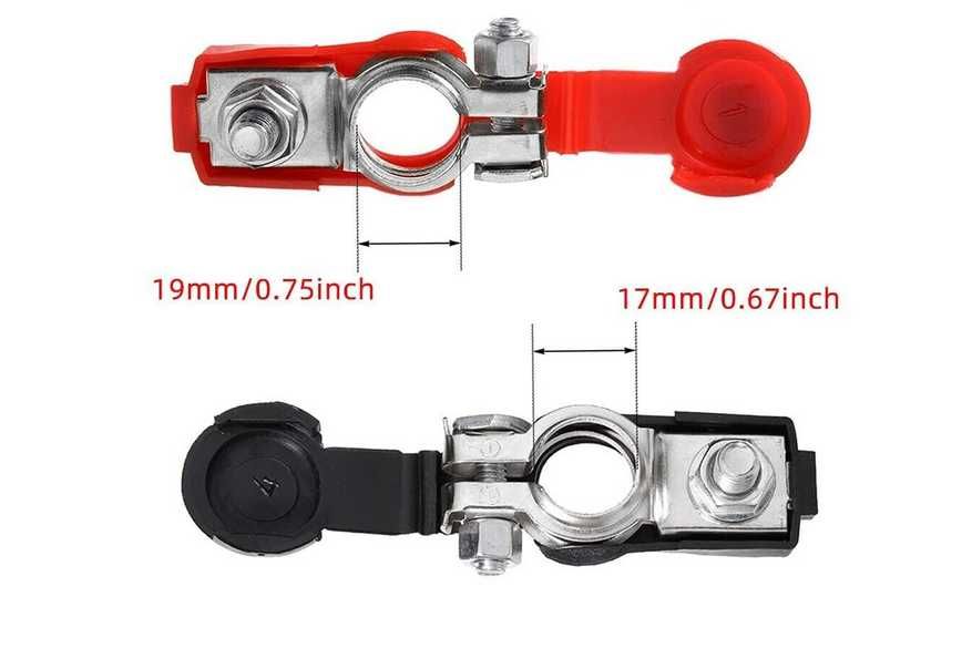 Комплект клеми за акумулатор с гумено покритие 12V.