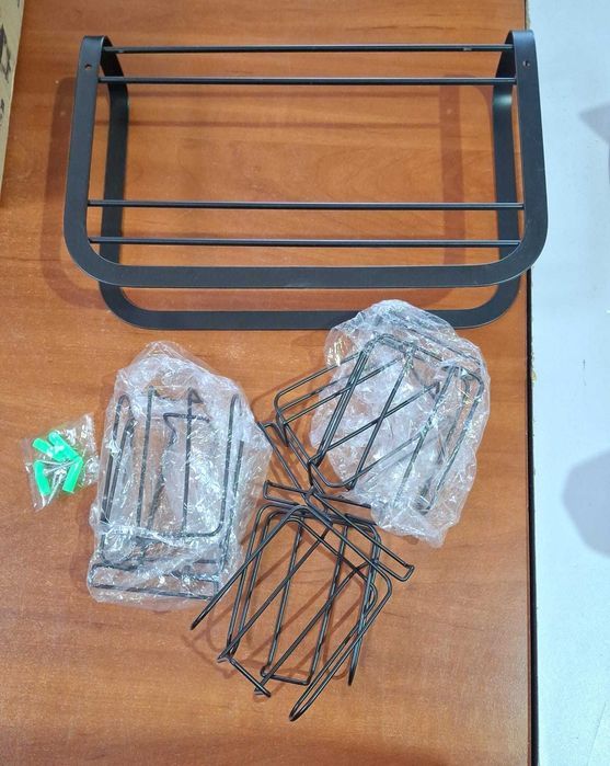 Organizator pentru ceai, 6 compartimente, montaj pe perete, negru